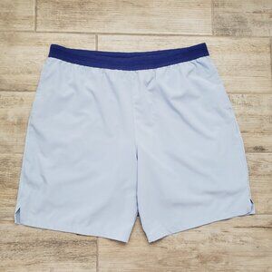 Fabletics The Fundemental Shorts Men's Lined Stretch Light Blue Workout Gym XXL